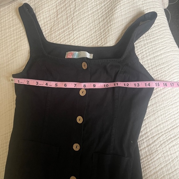 Sleeveless FP BEACH Black Dress W/ Buttons Size small Pre Owned - Picture 9 of 11